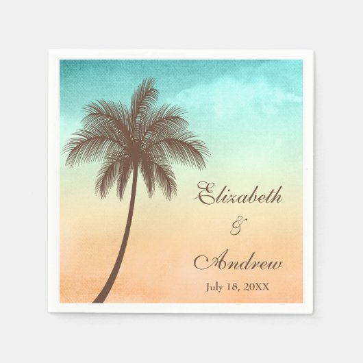 Tropische Strand Palm Tree gepersonaliseerde bruil Servet (Voorkant)