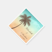 Tropische Strand Palm Tree gepersonaliseerde bruil Servet (Hoek)