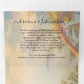 Tropische Strand Palm Trees bruiloft drievoudig Drieluik Uitnodiging (Binnenzijde eerst)