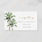 Tropische Strand Palm Trees bruiloft register Informatiekaartje (Voorkant)