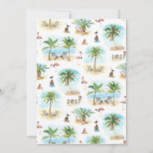 Tropische Strand Palm Trees Kerstfeest Kaart (Achterkant)