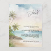 Tropische Strand Palm Trees Wedding Details Informatiekaartje (Voorkant)