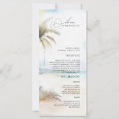 Tropische Strand Palm Trees Wedding Programma (Voorkant)
