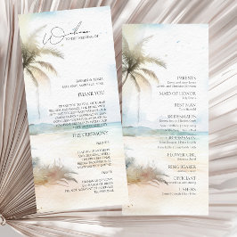 Tropische Strand Palm Trees Wedding Programma