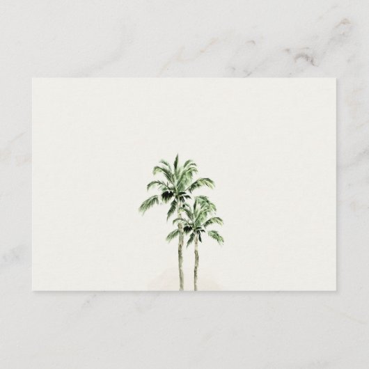 Tropische Strand Palm Trees Wedding QR Code RSVP Informatiekaartje (Achterkant)