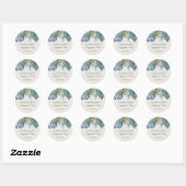 Tropische Strand Palm Wedding Douche Party Ronde Sticker (Vel)