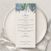 Tropische Strand Palm Wedding Menu