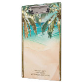 Tropische strand palmbomen bruiloft coördinator klembord (Links)