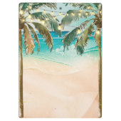 Tropische strand palmbomen bruiloft coördinator klembord (Achterkant)