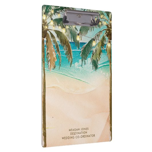 Tropische strand palmbomen bruiloft coördinator klembord (Rechts)