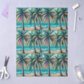 Tropische Strand Palmbomen Chalk-Pastel Decoupage Tissuepapier (Craft)