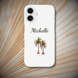 Tropische Strand Palmbomen Eenvoudig Elegant iPhone 16 Hoesje