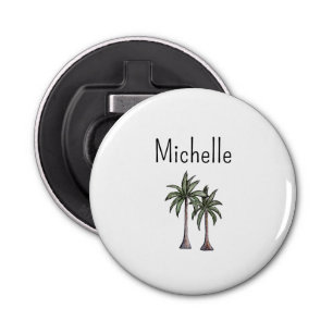 Tropische Strand Palmbomen Eenvoudige zomer Button Flesopener