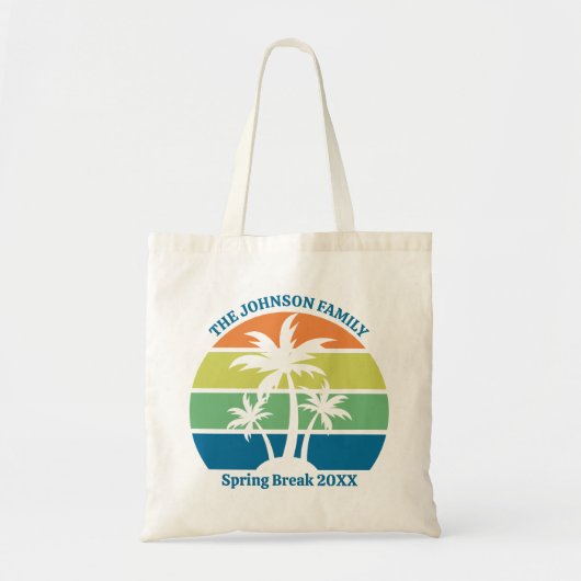  Tropische Strand Palmbomen Familiereis Tote Bag (Voorkant)