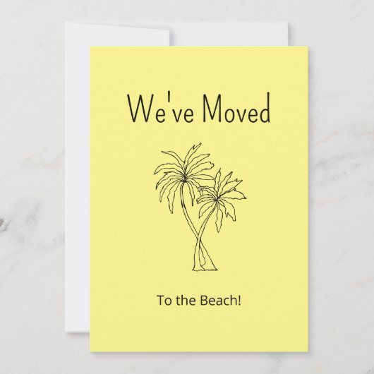 Tropische Strand Palmbomen Geel Bewegend Aankondiging (Voorkant)