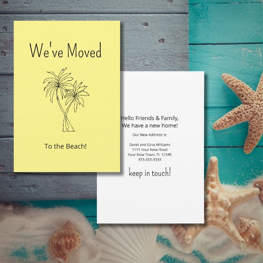 Tropische Strand Palmbomen Geel Bewegend Aankondiging