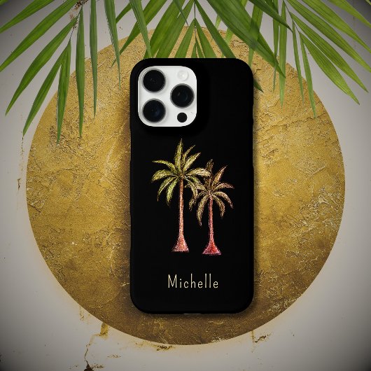 Tropische Strand Palmbomen Marine Blauw Eenvoudig Case-Mate iPhone Case