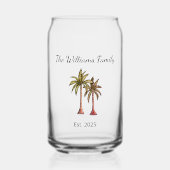 Tropische Strand Palmbomen Tekenen Zomer Blikvorm Glas (Voorkant)