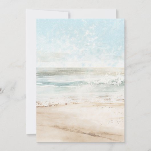 tropische strand palmen koppels douche uitnodiging (Achterkant)