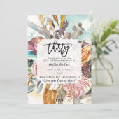 Tropische strand protea 30e verjaardag feest kaart (Staand voorkant)