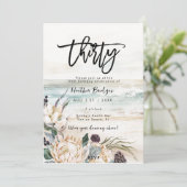 Tropische strand protea 30e verjaardag feest kaart (Staand voorkant)