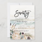 Tropische strand protea 70e verjaardag feest kaart (Voorkant)