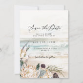 Tropische strand protea bloemenbewaar de datumkaar bedankkaart (Voorkant)