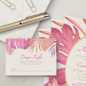 Tropische Strand Roze Luier Raffle Informatiekaartje