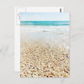 Tropische strand Sand Ocean Waves Sea Shells Flori Briefkaart (Voorkant / Achterkant)
