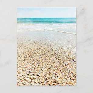Tropische strand Sand Ocean Waves Sea Shells Flori Briefkaart