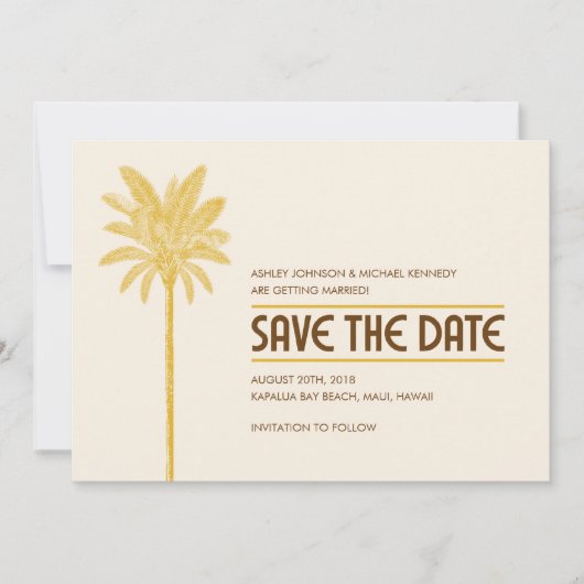 Tropische strand save the date-kaarten date (Voorkant)