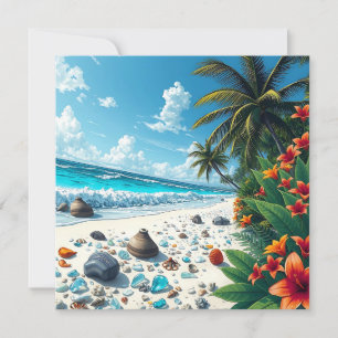  tropische strand scene   Blanco Kaart