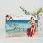 tropische strand scène bruids douche uitnodiging (Staand voorkant)