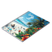  tropische strand scene kust gepersonaliseerd notitieboek (Linkerzijde)