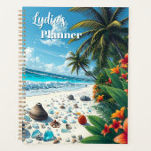 tropische strand scene kust gepersonaliseerd planner (Voorkant)