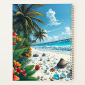  tropische strand scene kust gepersonaliseerd planner (Achterkant)