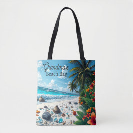 tropische strand scene kust gepersonaliseerd tote bag