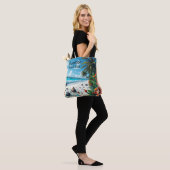  tropische strand scene kust gepersonaliseerd tote bag (Op model)