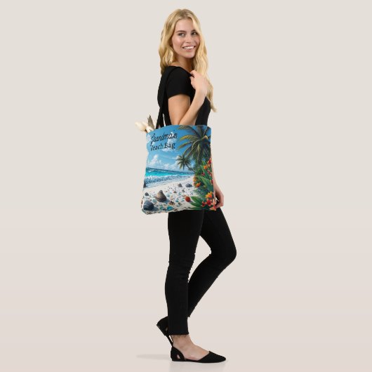  tropische strand scene kust gepersonaliseerd tote bag (Op model)
