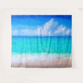 Tropische strand scene Zee en zand Waterverf Wandkleed