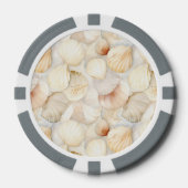 Tropische strand schelpen zeesterren poker chips (Voorkant)