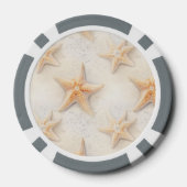 Tropische strand schelpen zeesterren poker chips (Achterkant)