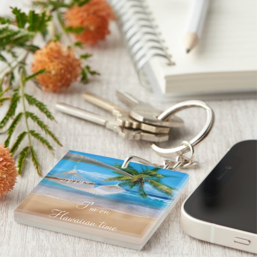 Tropische strand Sleutelhanger (Voorkant Rechts)
