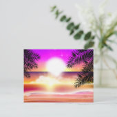 Tropische strand Sun met kleurrijke Ocean Wave Briefkaart (Staand voorkant)