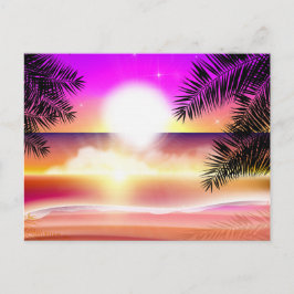 Tropische strand Sun met kleurrijke Ocean Wave Briefkaart