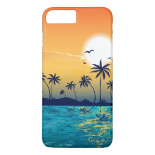 Tropische strand Sunset Sunrise Palm Trees Ocean Case-Mate iPhone Case