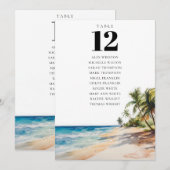 Tropische Strand Tafel Nummer Zitting Grafiek Kaart (Voorkant / Achterkant)