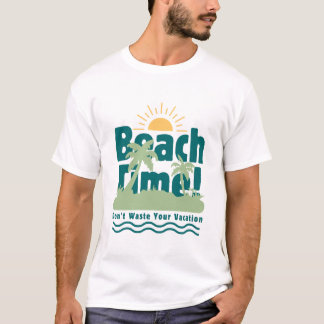 Tropische strand tijd vakantie ontwerp t-shirt