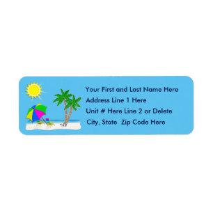 Tropische strand tropische Adresetiketten personal Etiket