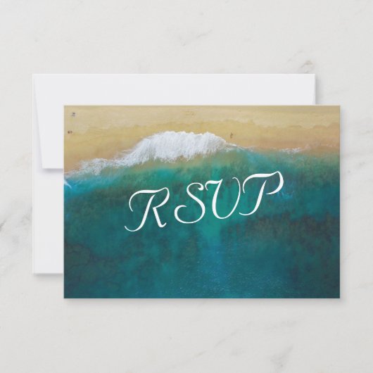 Tropische  Strand Trouwbestemming RSVP (Voorkant)